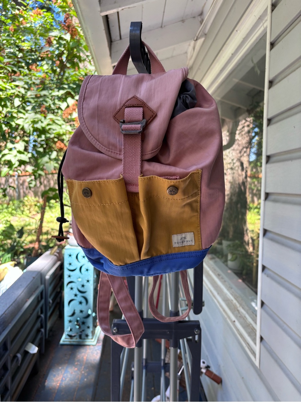 Colorblock Pink & Mustard Women's Backpack